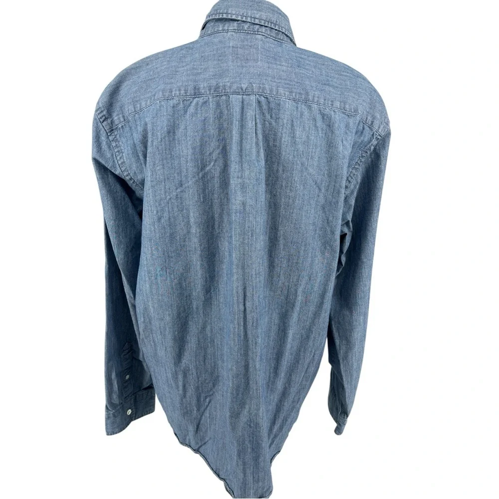 Levi's Button Down Shirt Mens XXL Blue Chambray Denim Long Sleeve Pocket Top